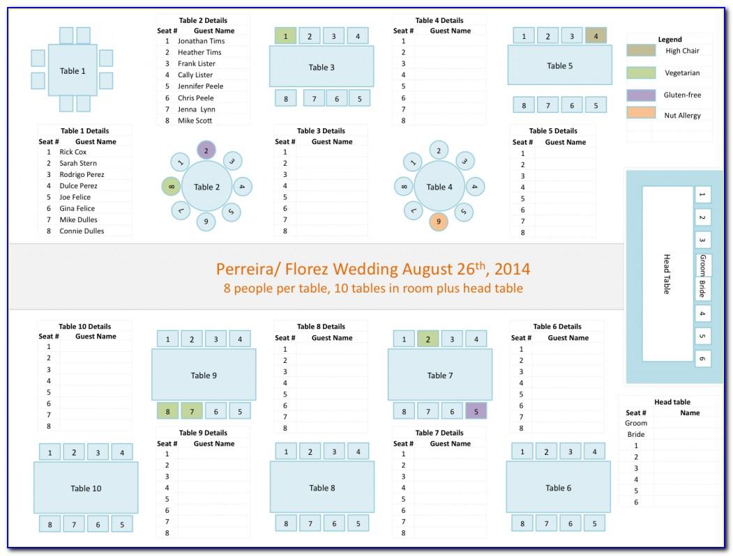 Wedding Seat Chart Template Free