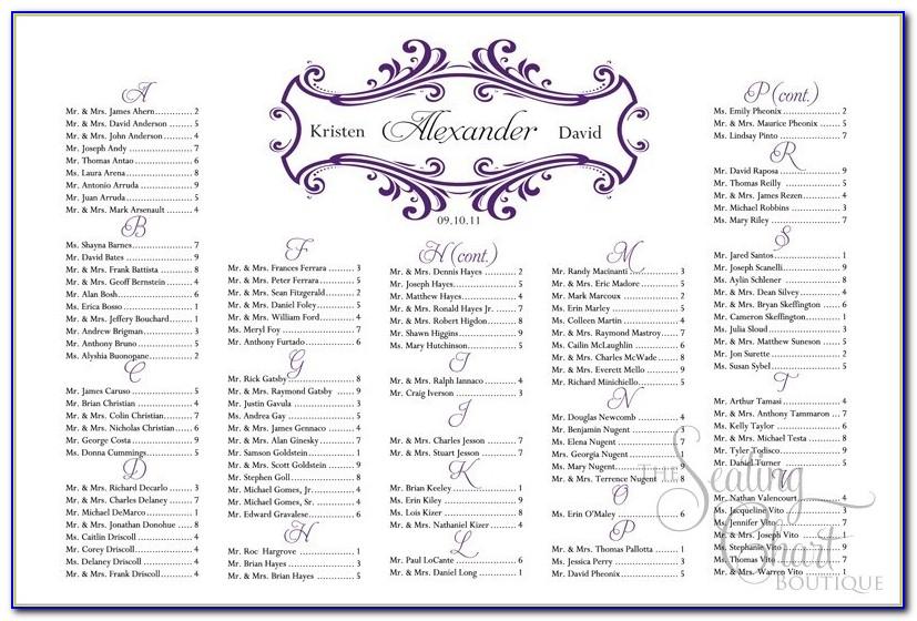 Wedding Seating Chart Poster Template Microsoft Word