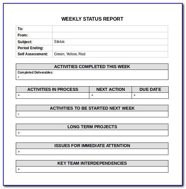 Weekly Activity Report Template Free