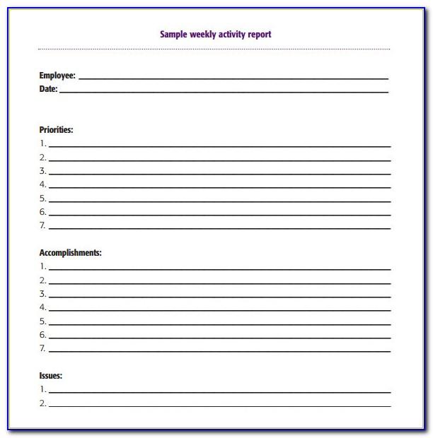Weekly Activity Report Template Ppt