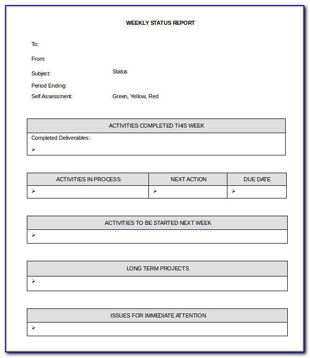 Weekly Activity Report Template Word