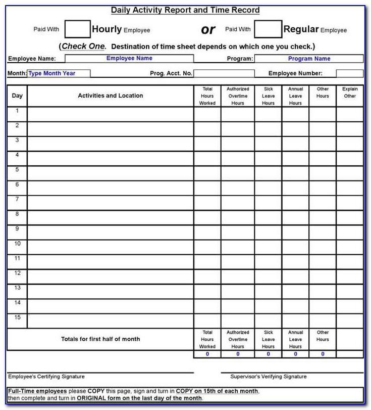 Weekly Call Report Template