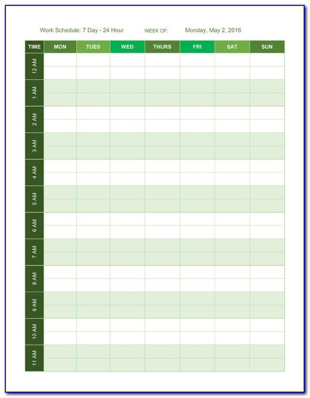 Weekly Employee Shift Schedule Template Excel Free