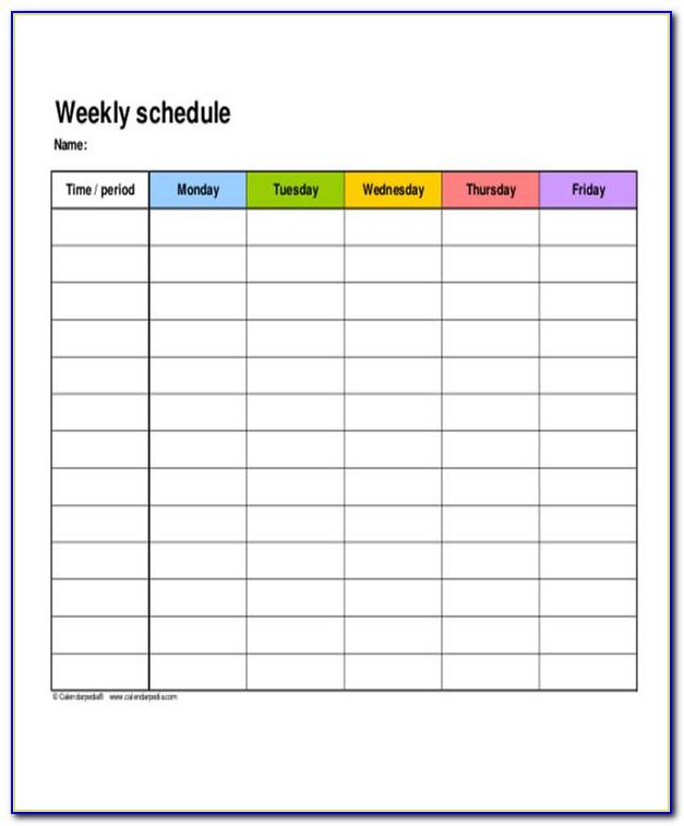 Weekly Exercise Planner Template