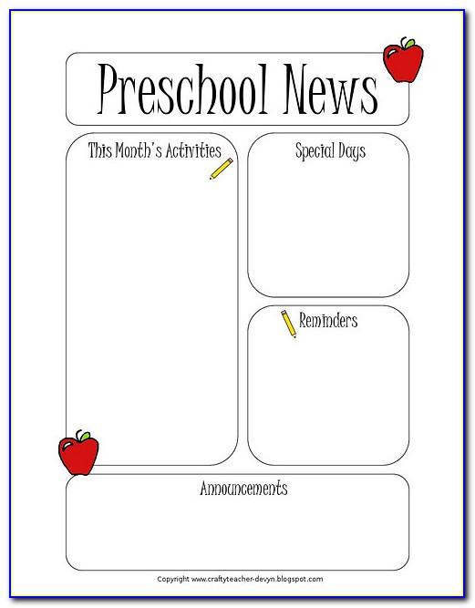 Weekly Newsletter Template For Teachers Free