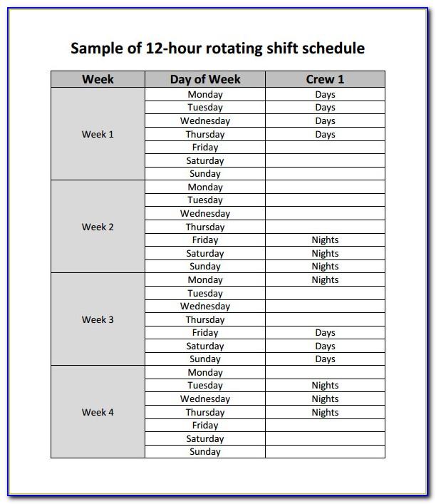 Weekly On Call Rotation Schedule Template