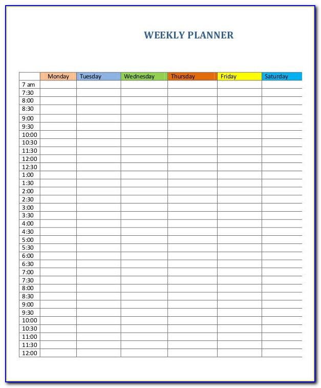 Weekly Planner Template Free Printable