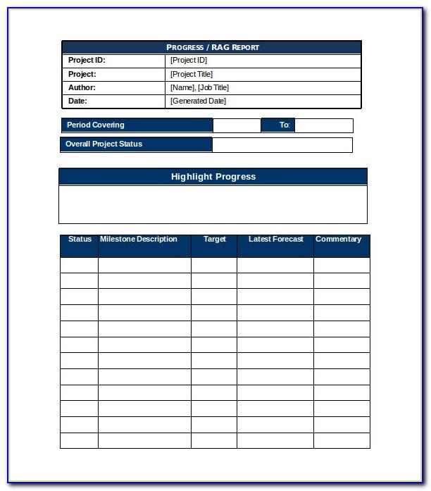 Weekly Project Status Report Template Excel