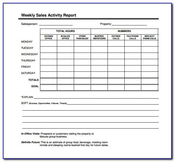Weekly Sales Call Planner Template