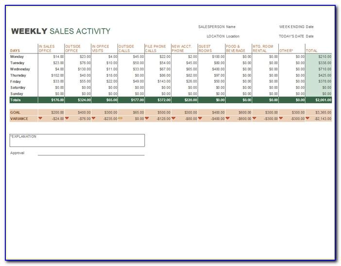 Weekly Sales Report Sample