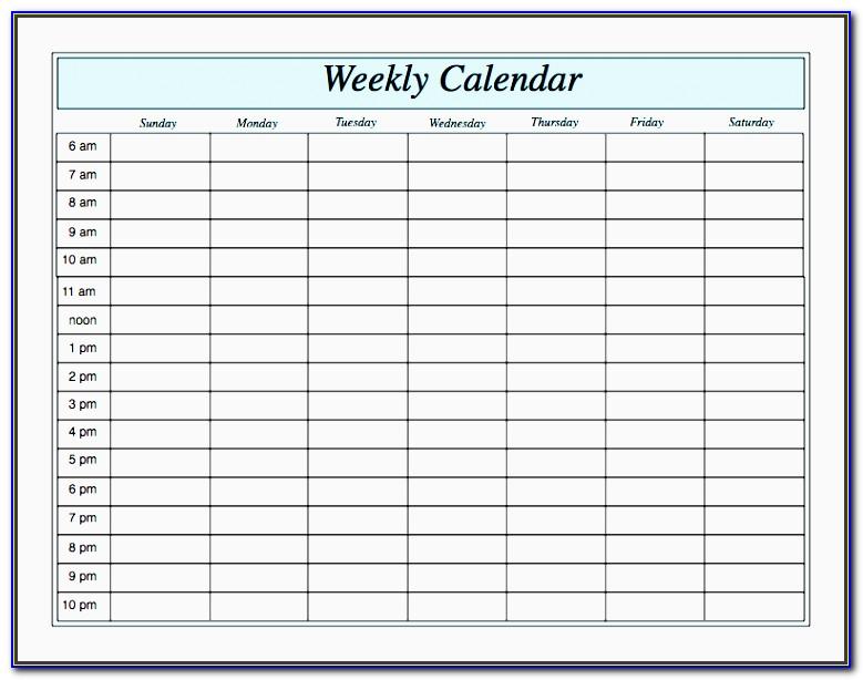 Weekly Schedule Calendar Template 2015