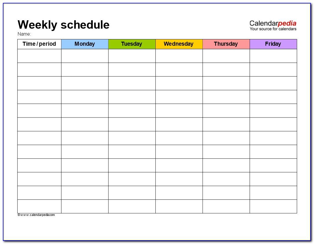Weekly Schedule Template With Hours