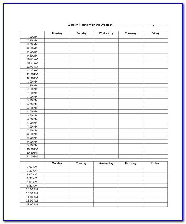 Weekly Shift Schedule Template Free