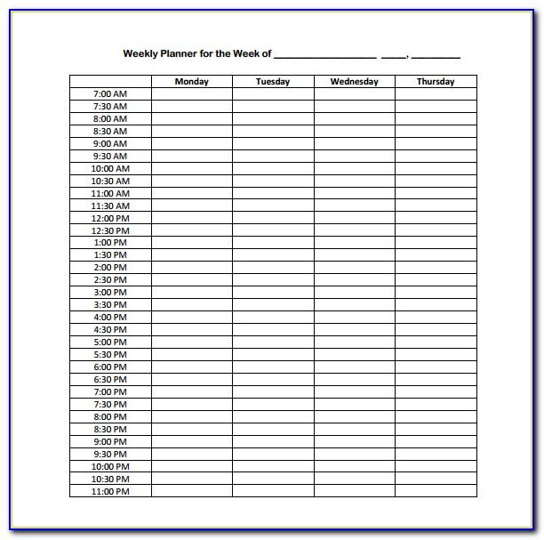 Weekly Shift Schedule Template