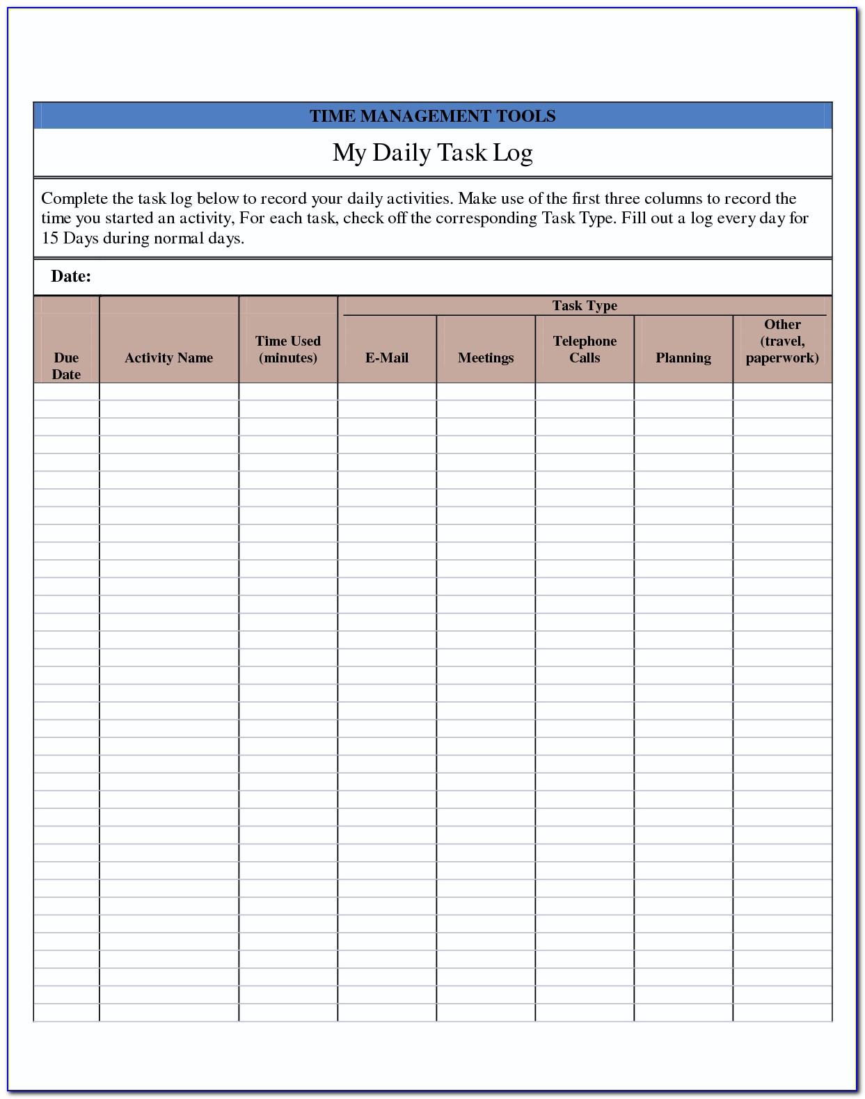 Weekly Task List Template Excel Spreadsheet