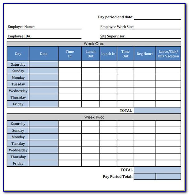 printable weekly timesheet template for multiple employees