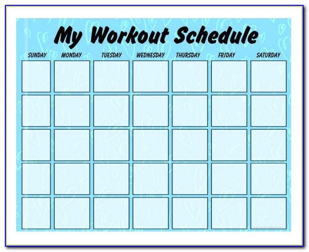 Weekly Training Calendar Template