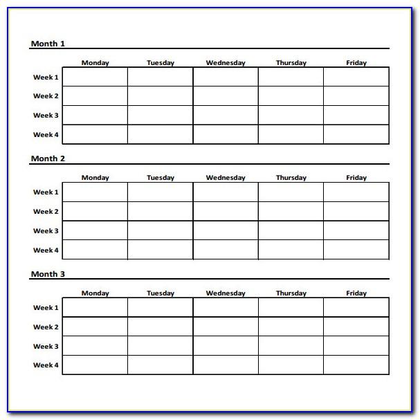 Weekly Workout Chart Template