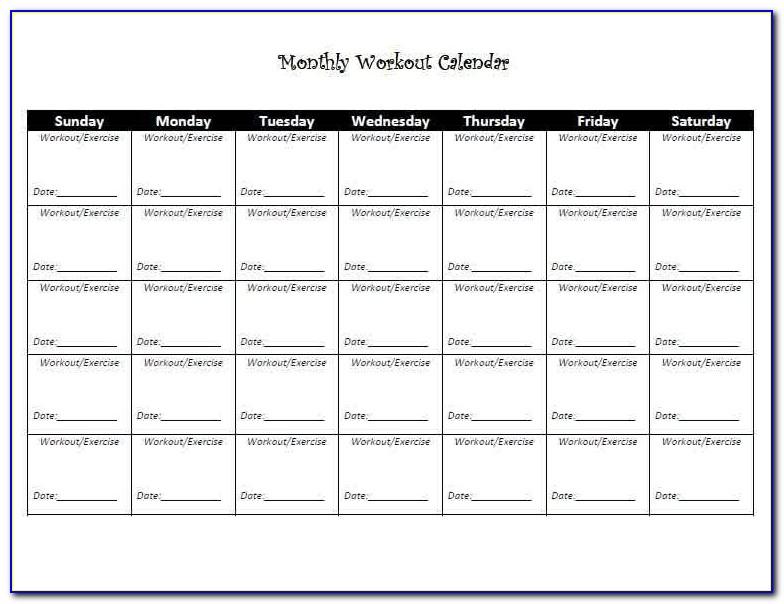 Weekly Workout Plan Template Excel