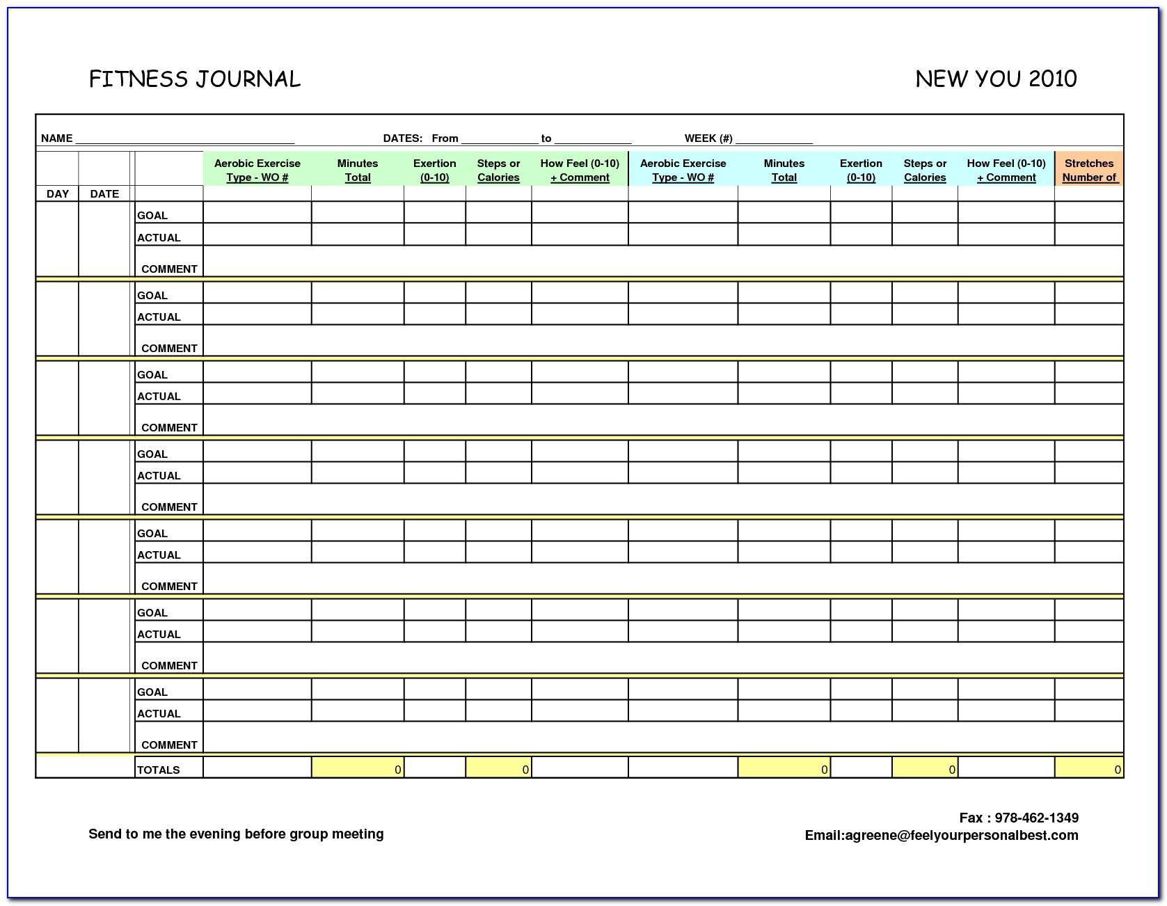 Weekly Workout Planner Template