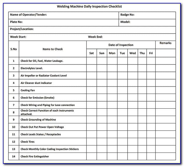 Welding Inspection Report Format Pdf