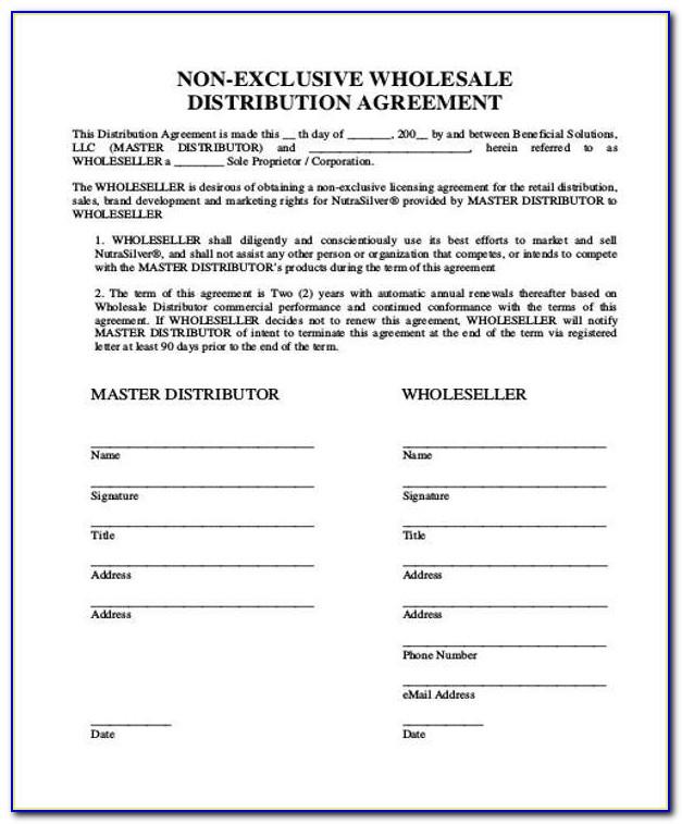 Wholesale Agreement Form Template