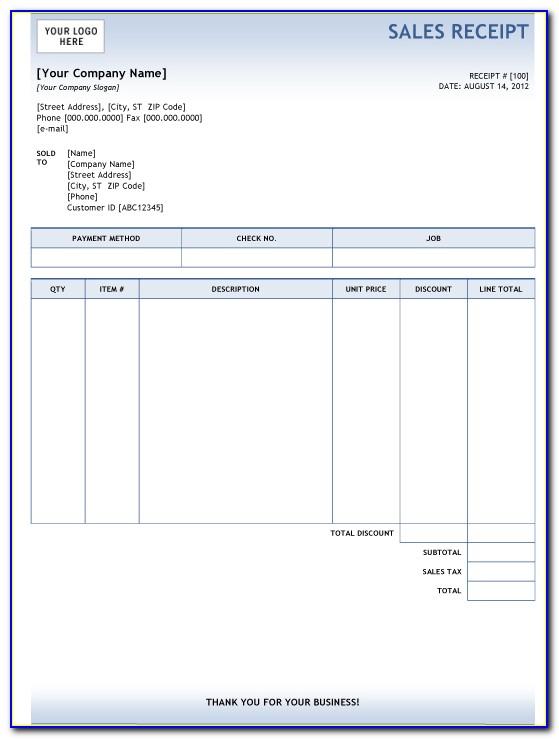 Word Document Blank Invoice Template