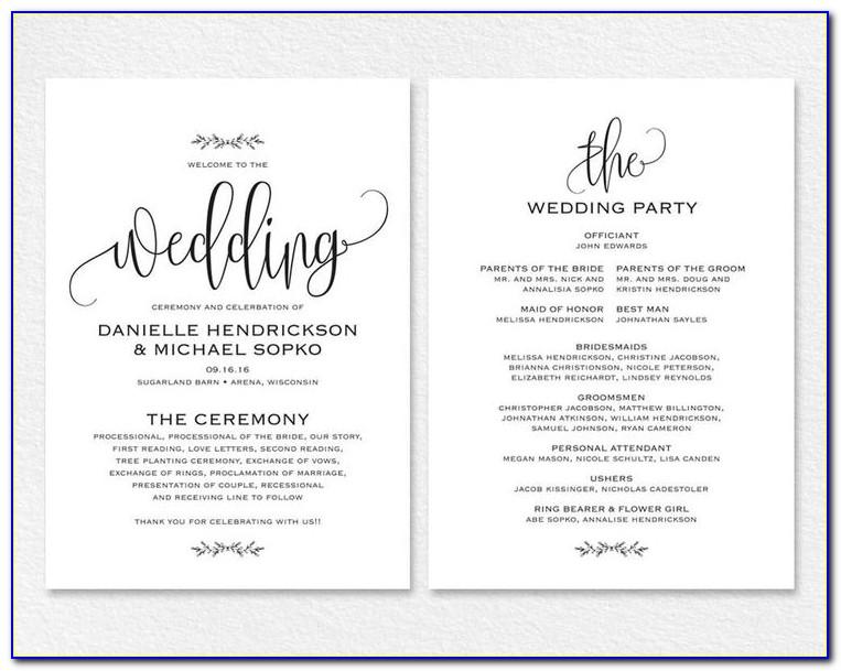 Word Templates For Wedding Invitations