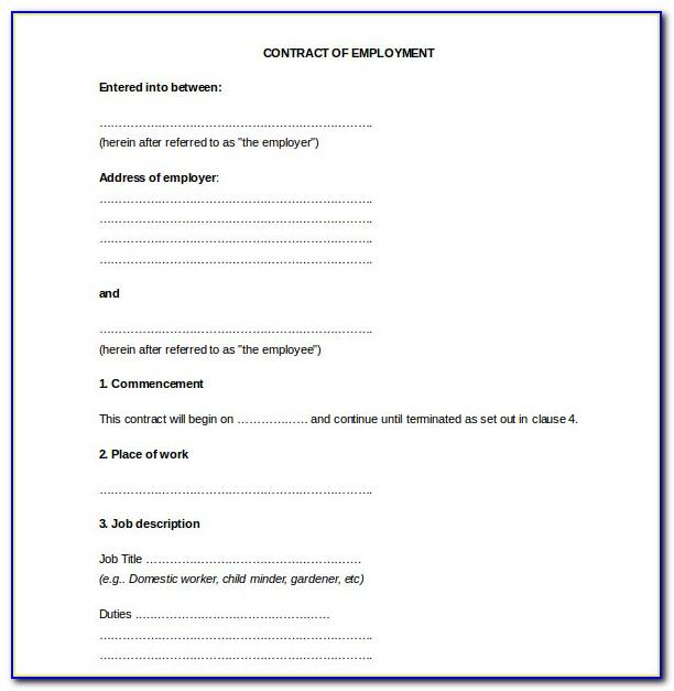 Work Contract Template Usa