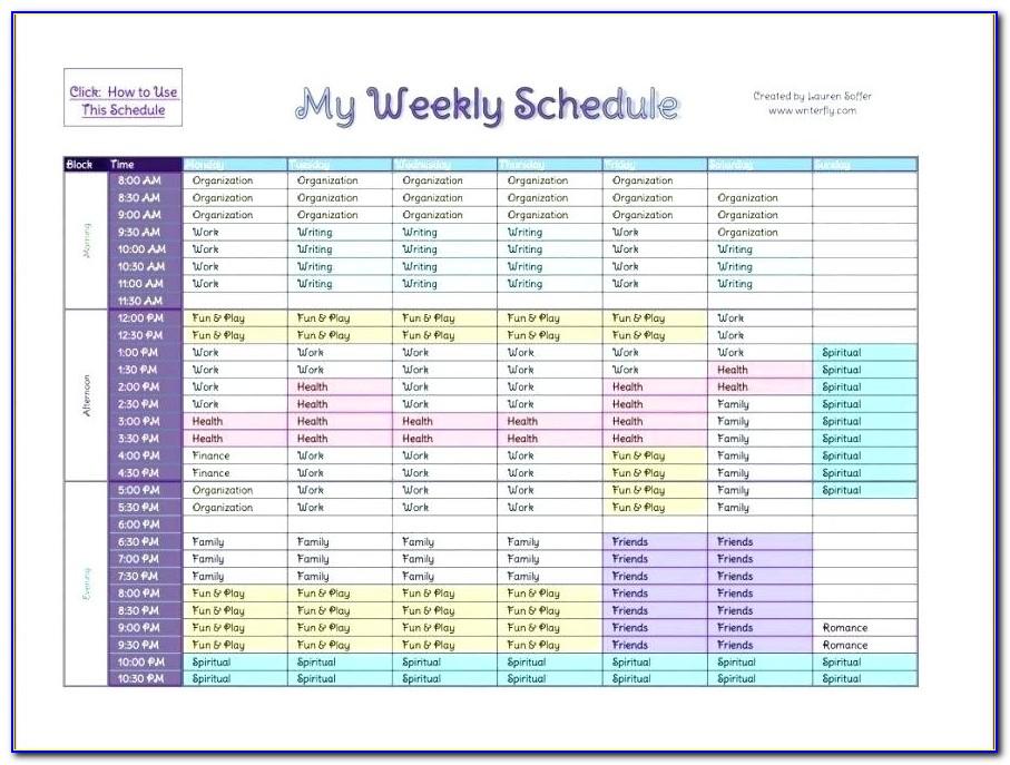 Work Shift Schedule Timetable Template For Excel