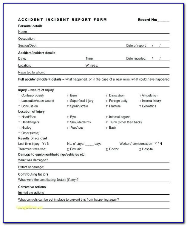 Workplace Accident Report Form Alberta