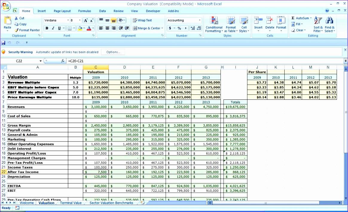 Yearly Business Plan Template Excel