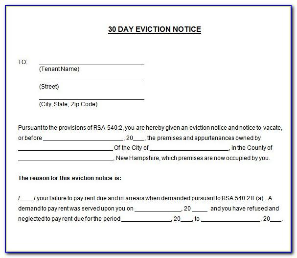 30 Day Tenant Eviction Notice Template