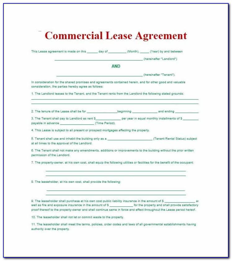 Basic Commercial Lease Agreement Template Free Uk