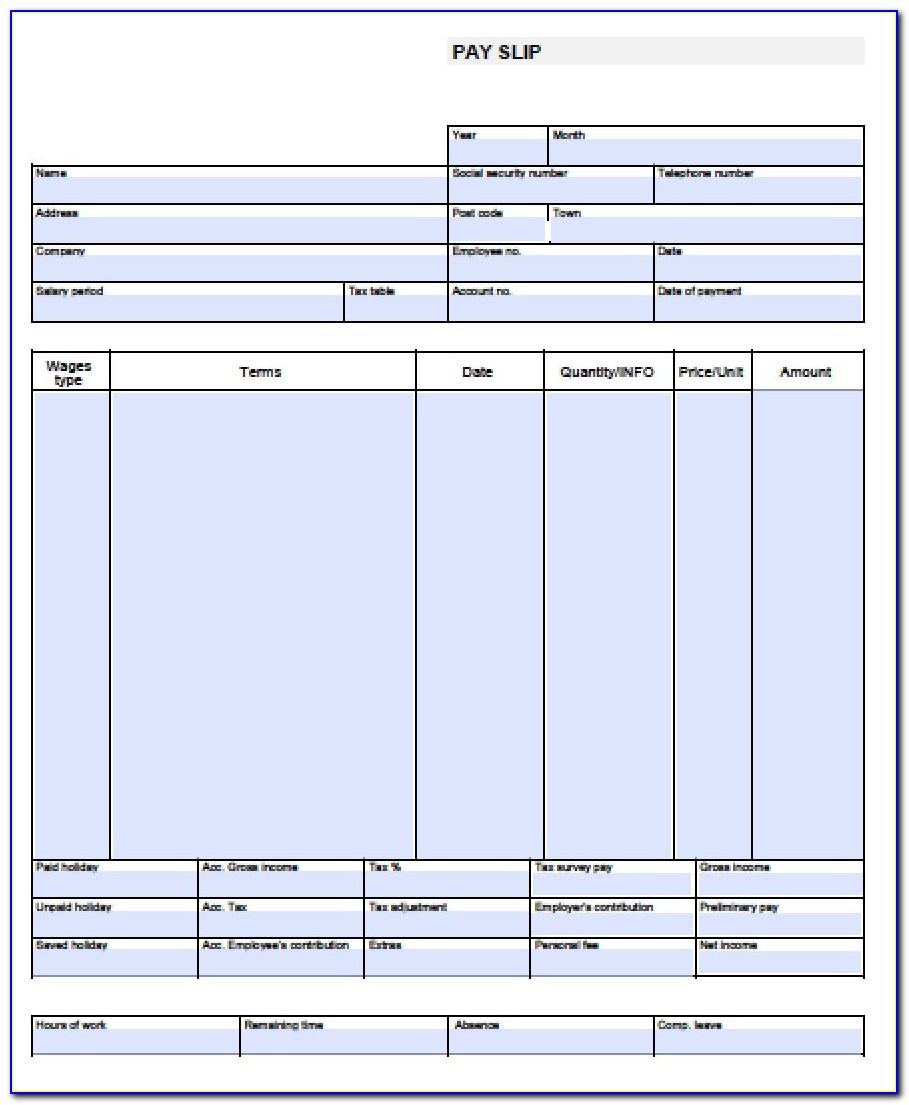 Canadian Printable Pay Stub Template Free