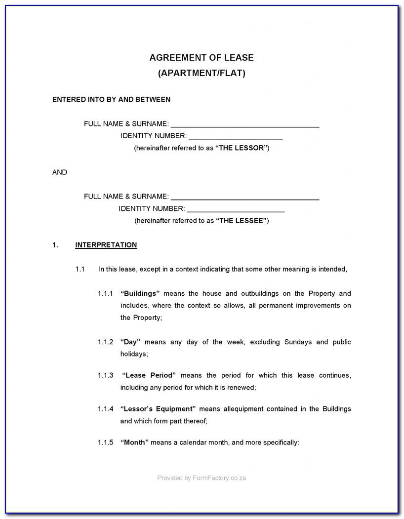 Cancellation Of Lease Agreement Template South Africa