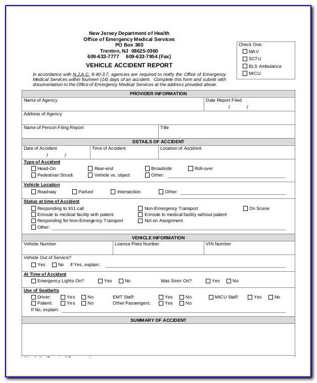 Car Accident Report Template Examples