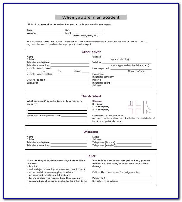 Car Accident Report Template Word