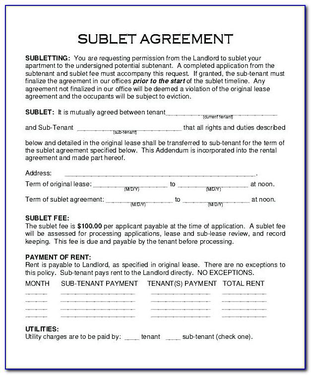 Commercial Sublease Agreement Template South Africa