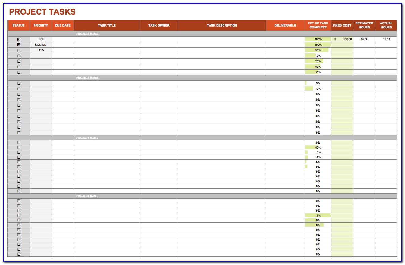 Daily Task List Template Excel Spreadsheet