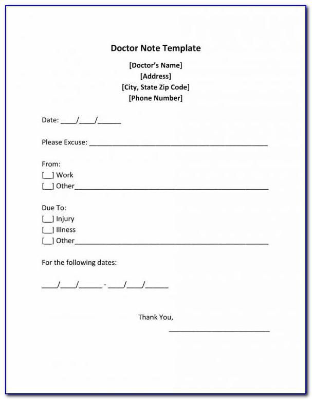 Doctors Notes Templates For School
