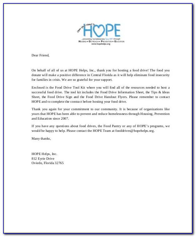 Donation Thank You Letter Template For Schools