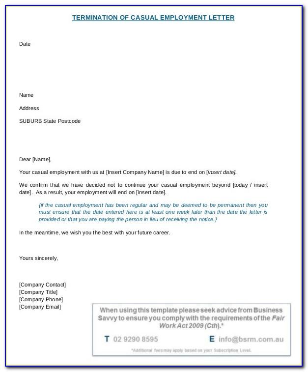 End Of Employment Contract Letter Template