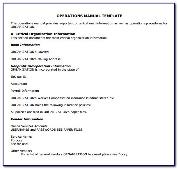 Example Operations Manual Small Business