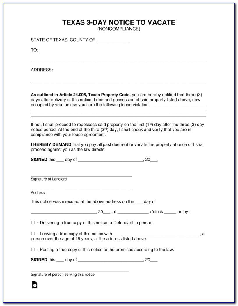 Florida Tenant Notice To Vacate Form