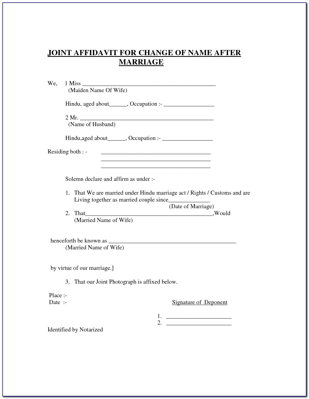 Form For Affidavit Of Service