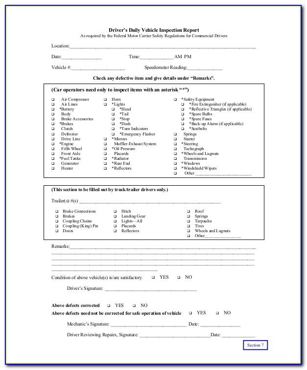 Free Annual Vehicle Inspection Report Form