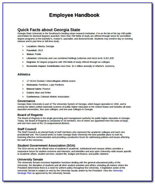 Free Employee Handbook Template For Small Business Ontario