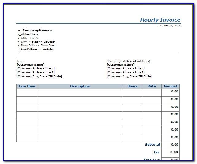 Free Invoice Template For Hourly Billing