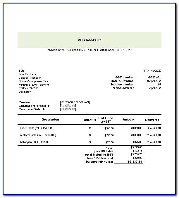 Free Tax Invoice Template Word Doc